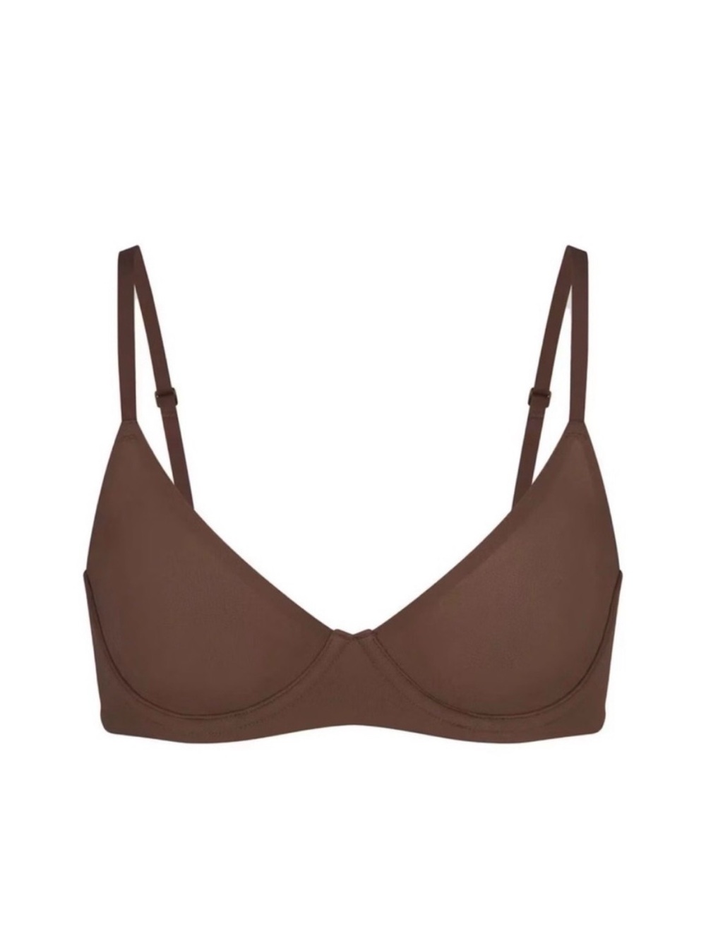 SKIMS Fits Everybody Unlined Demi Bra Cocoa Brown 34DDDD (34G) Underwire